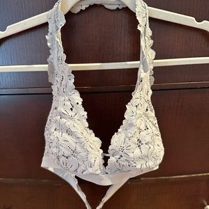 Aerie Gray Laci Bralette Halter Size M